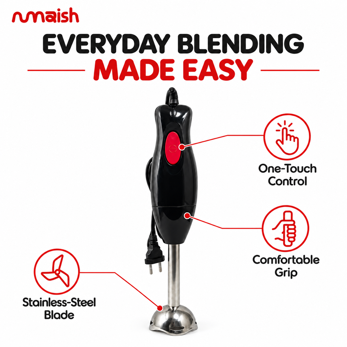 Kenwood Hand Blender with Stainless-Steel Blade