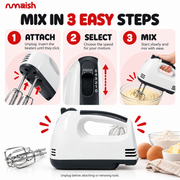 Kenwood Hand Mixer with Beaters & Dough Hooks